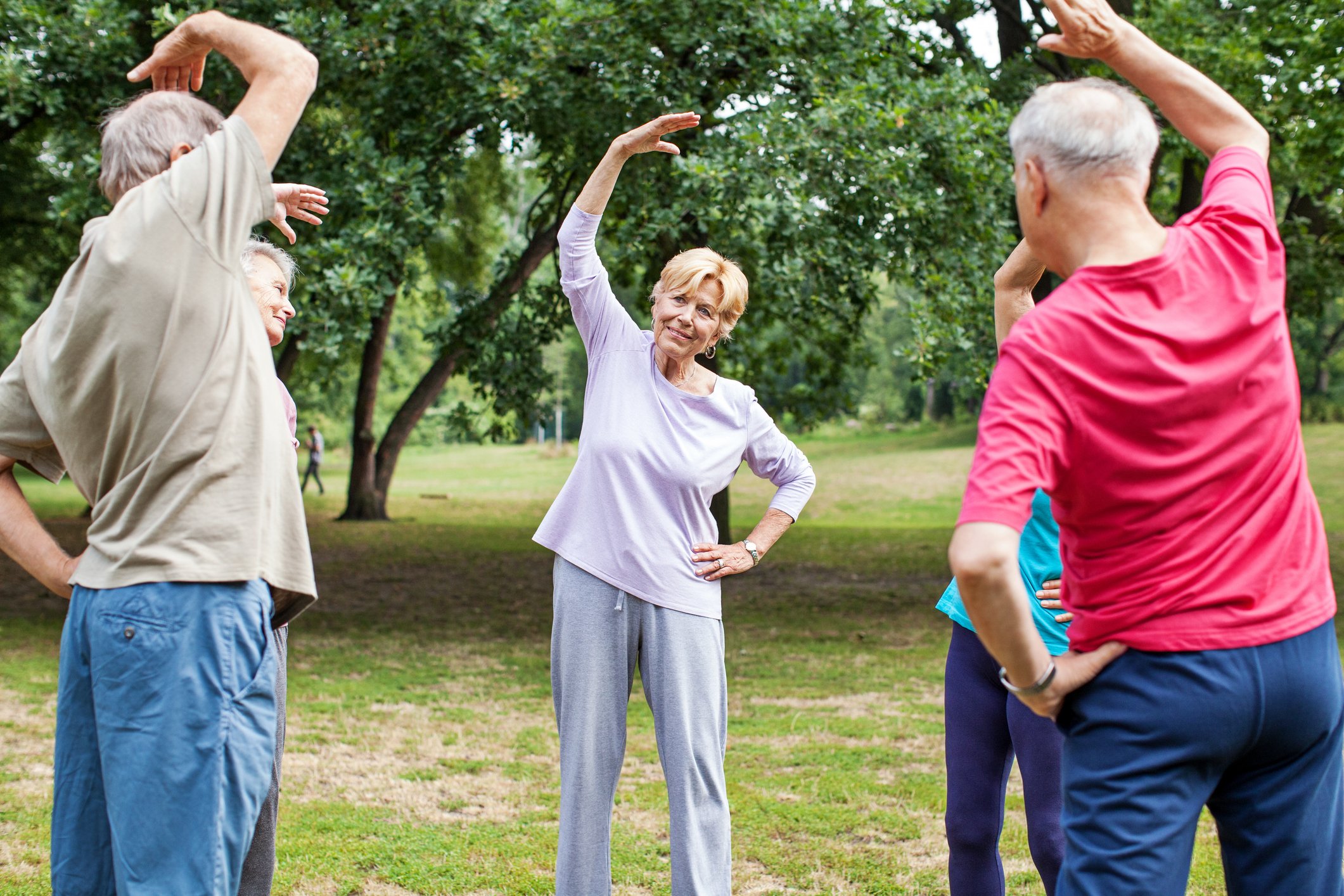 Group of seniors doing tai chi